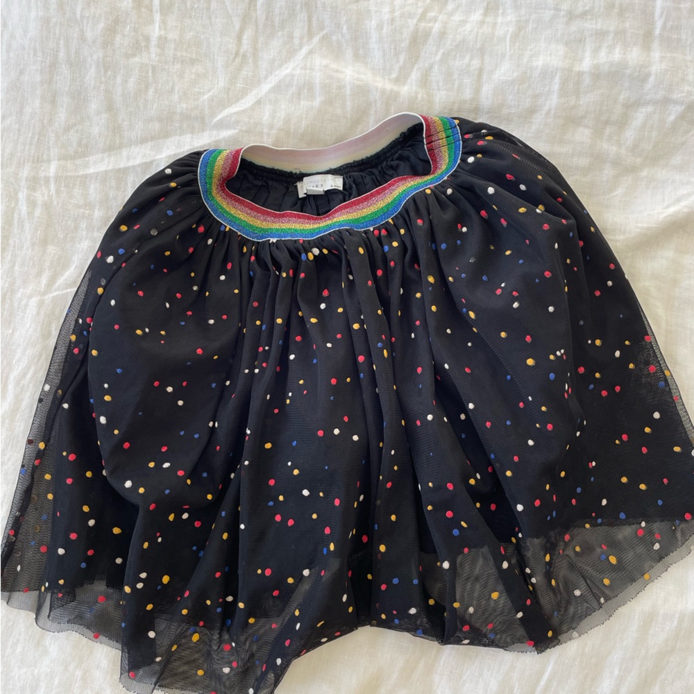 Stella McCartney Kids black and polka dot skirt